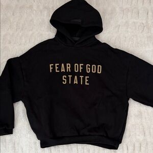 Essentials Black and Gold Hoodie